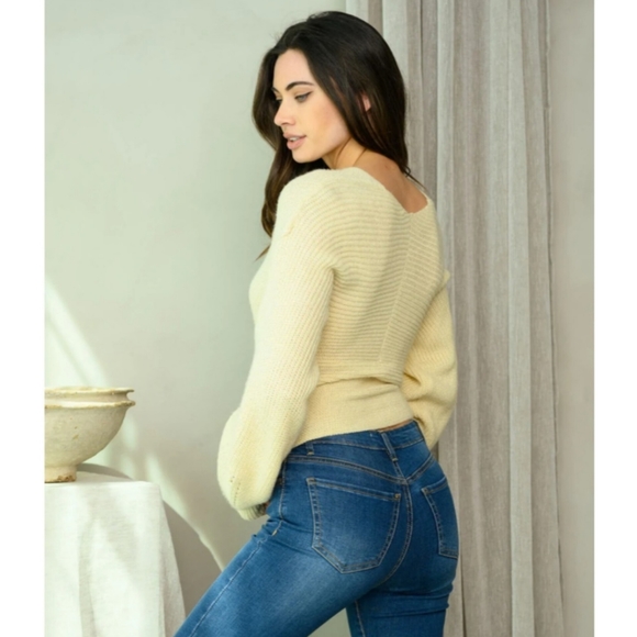 NWT Criss Cross Glitter Detail Wrap Sweater - Picture 5 of 11